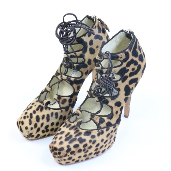 BRIAN ATWOOD Leopard Print Lace-Up Booties - Picture 3 of 8